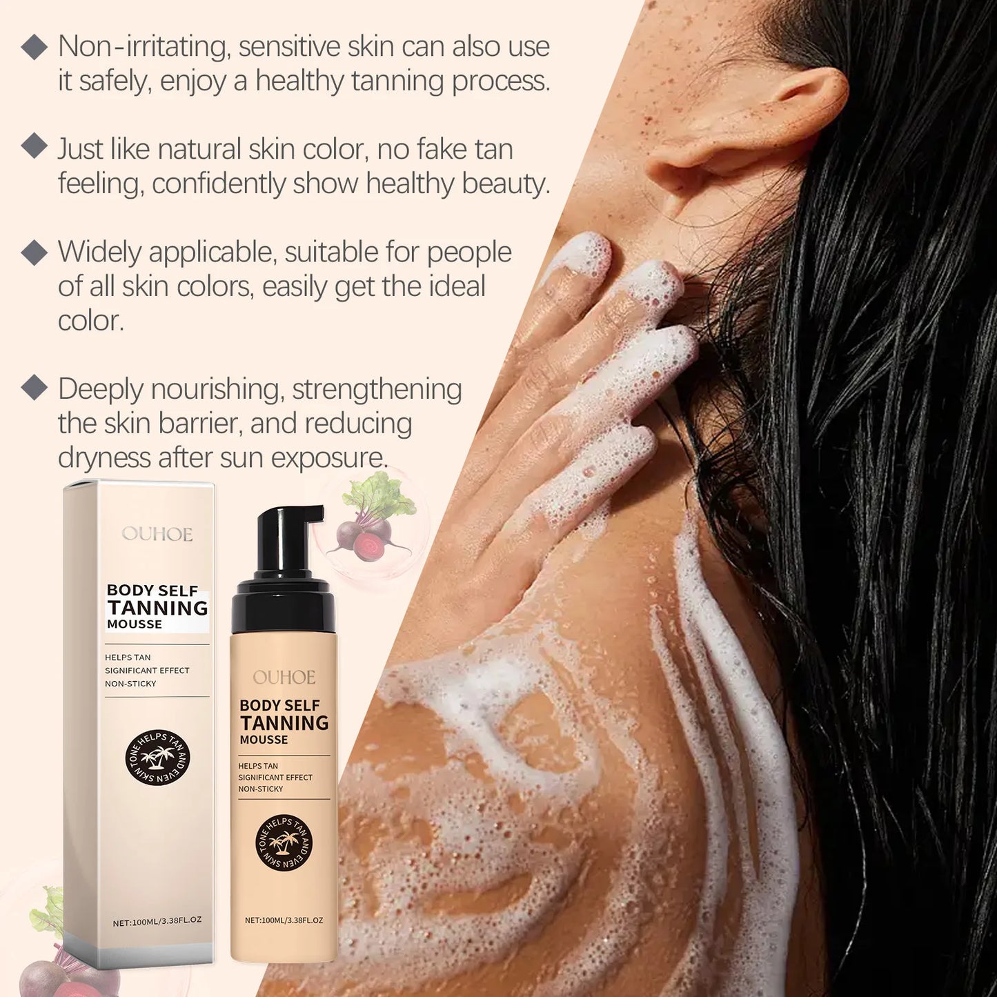 OUHOE Self Tanning Mousse